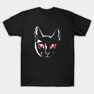 Cat face with red eyes T-Shirt